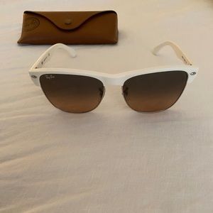 Ray Ban White Oversized Clubmaster